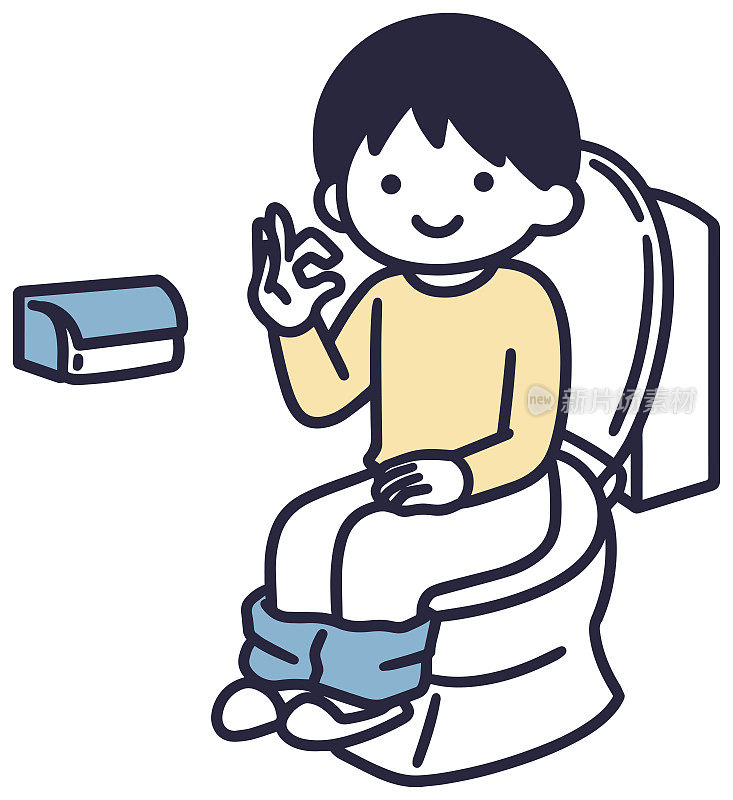 厕所训练男孩简单的插图