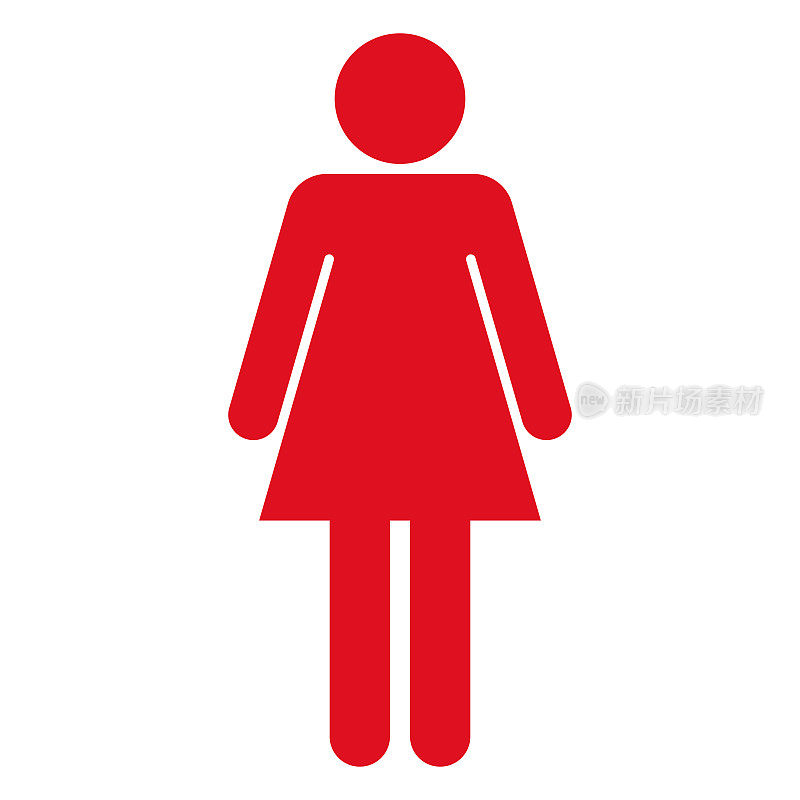 简单的女性人形图标(红色)