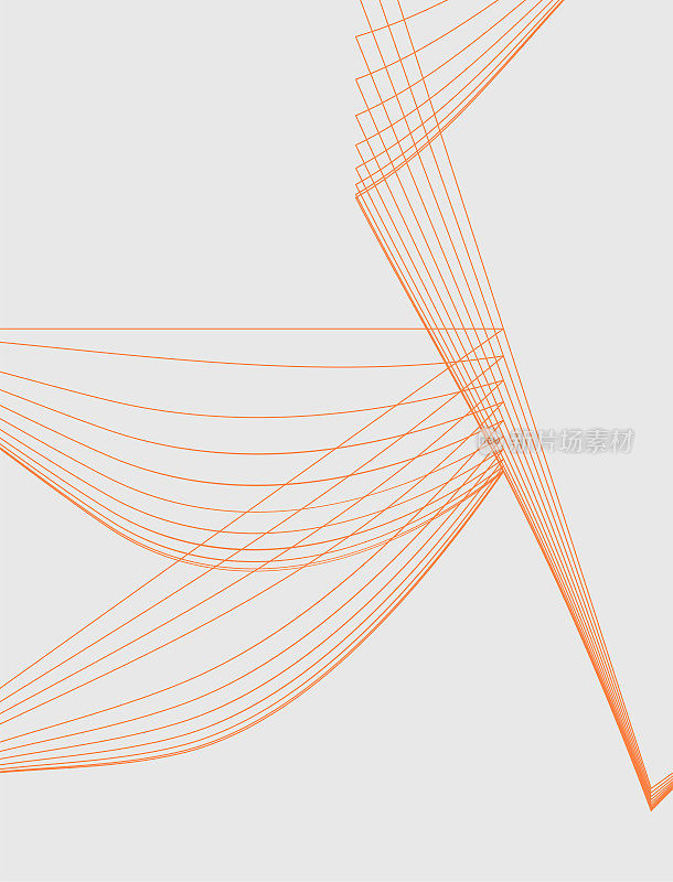 宣传册覆盖的橙色曲线波浪线图案背景向量