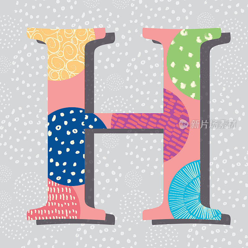 素描素描图案涂鸦现代衬线向量字母