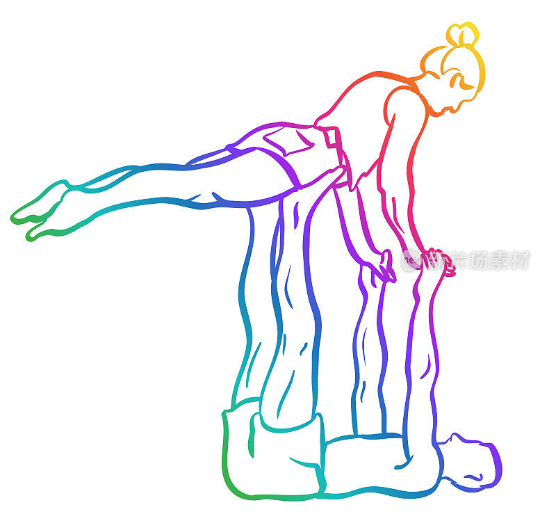 平衡有趣的情侣彩虹
