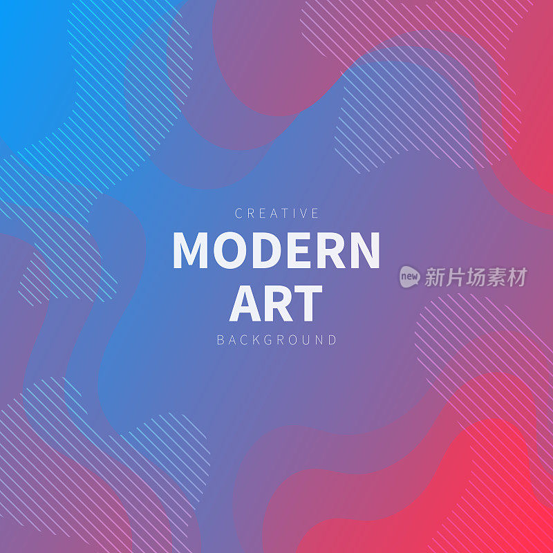 流体抽象设计与蓝色梯度新潮的背景