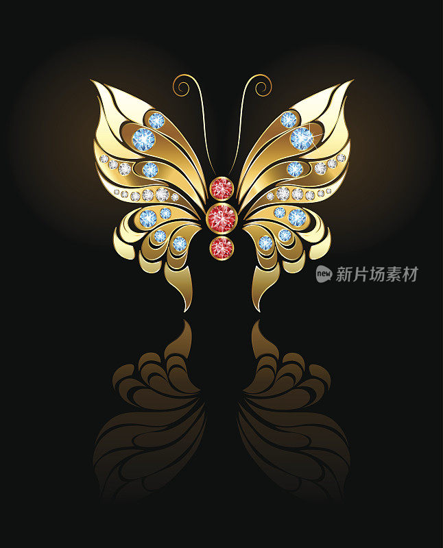 镶宝石的金蝴蝶