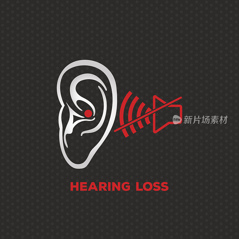 听力损失插图矢量图标设计