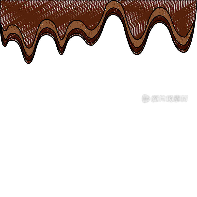 融化的巧克力糖可可形象