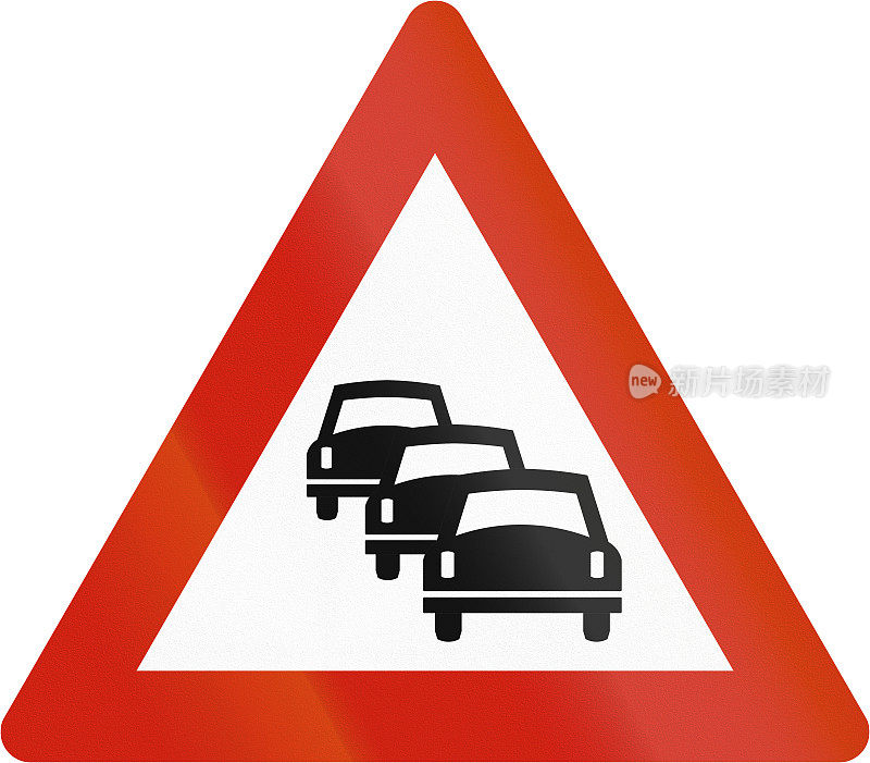 挪威道路警告标志-可能排队
