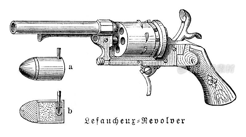 1897年Lefaucheux手枪左轮手枪