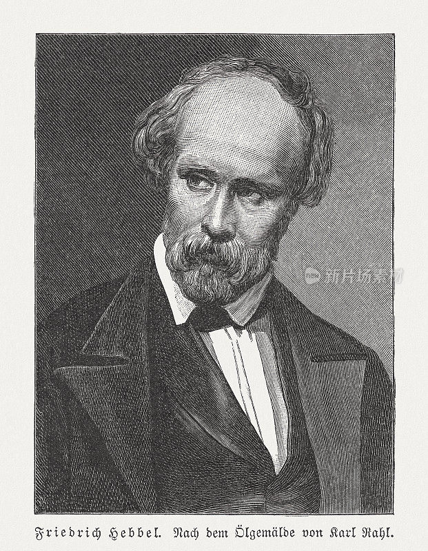 克里斯蒂安・弗里德里希・赫贝尔(1813-1863)，德国剧作家、诗人，木刻画家，1897年