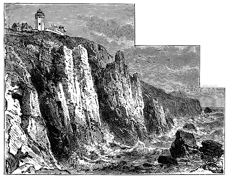 英国康沃尔郡蜥蜴村的蜥蜴灯塔,建于19世纪