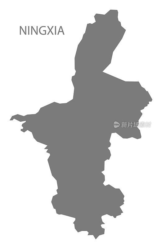 宁夏中国地图灰色