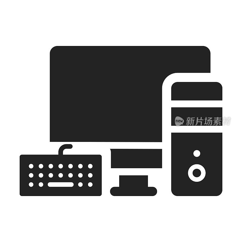 计算机图标，矢量符号插图。