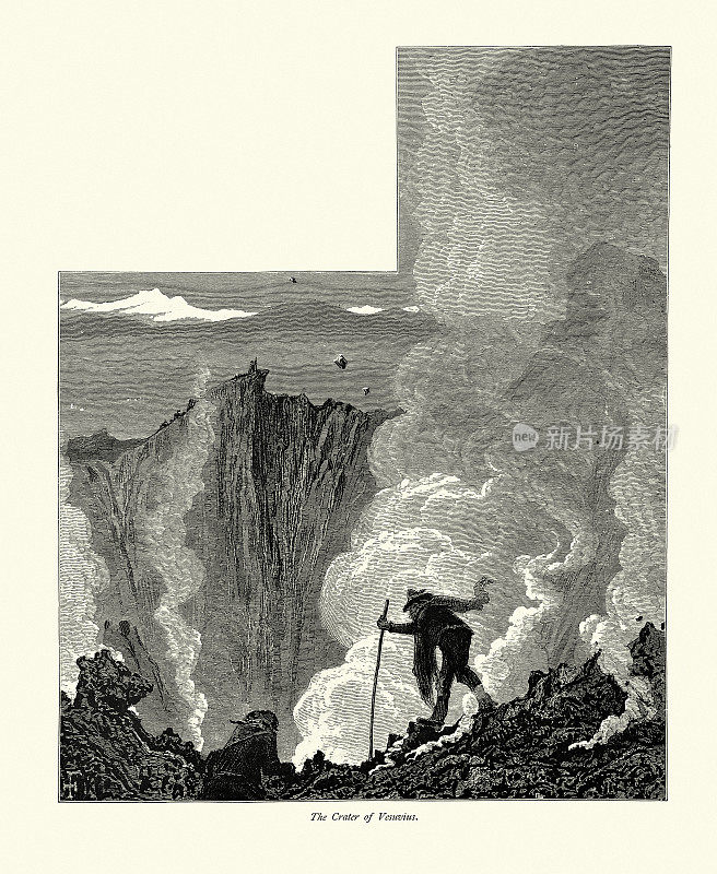 19世纪，意大利那不勒斯的维苏威火山口