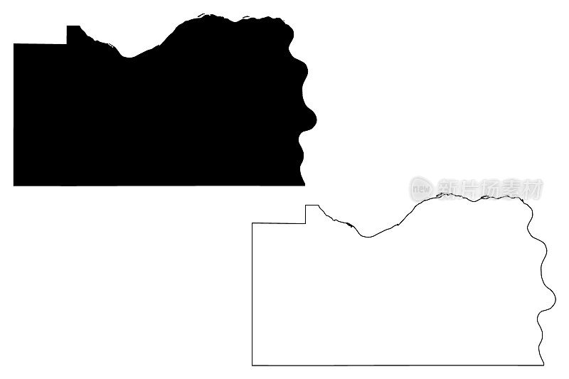 内布拉斯加州卡斯县(美国内布拉斯加州卡斯县，美国，美国)地图矢量插图，卡斯示意图