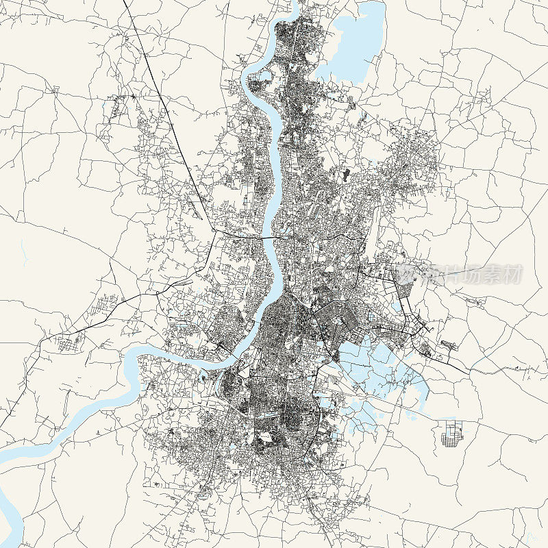 加尔各答，印度矢量地图