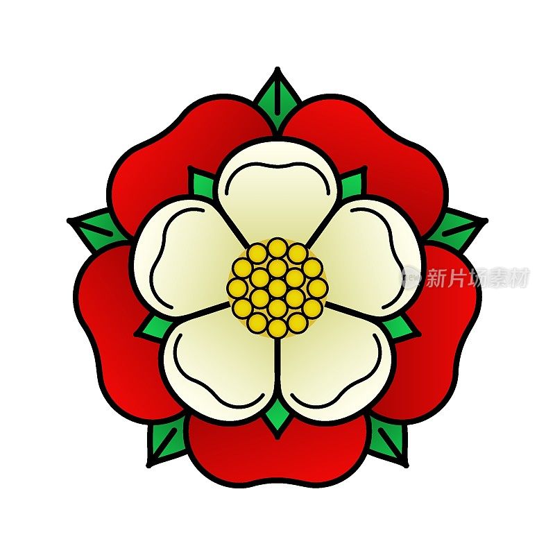 Tudoe玫瑰的英国矢量插图。
