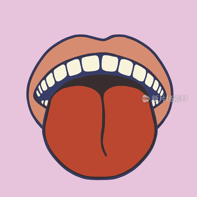 伸出舌头的嘴