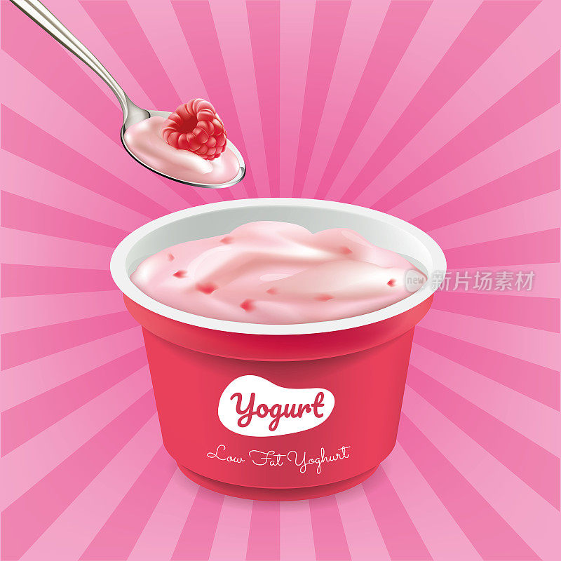 背景图形为树莓酸奶杯