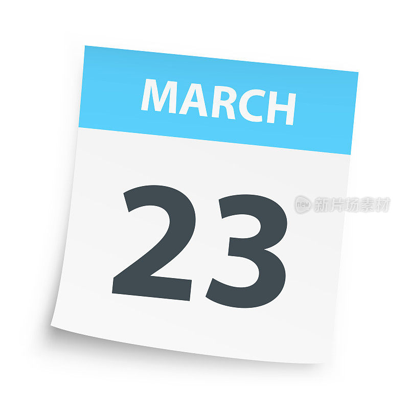 3月23日-每日日历在白色背景