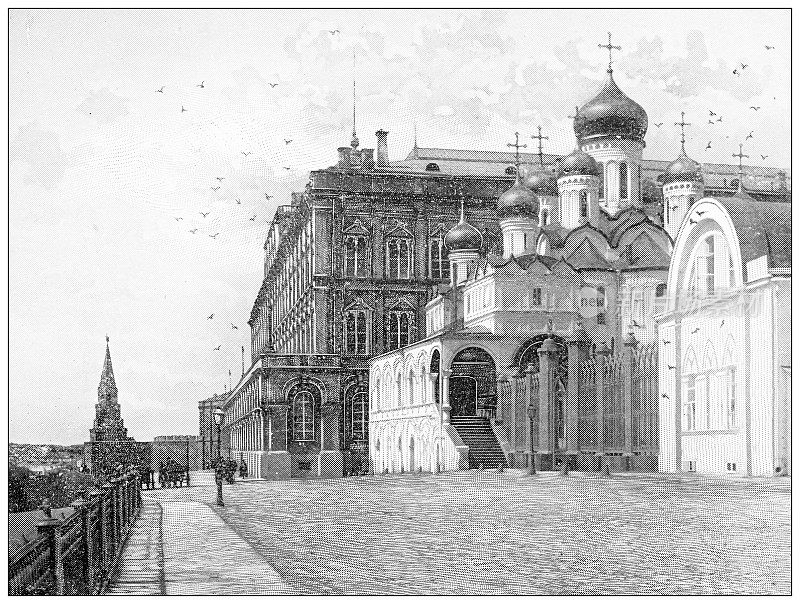 莫斯科的古董旅行照片:报喜大教堂