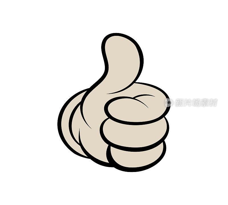 大拇指卡通风格的绘画