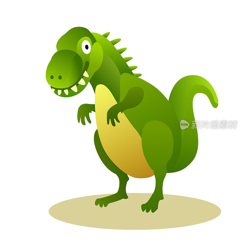绿色霸王龙恐龙矢量插图