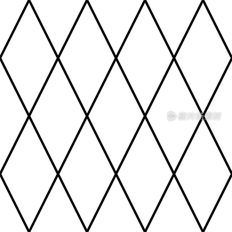 无缝矢量图案与黑线菱形