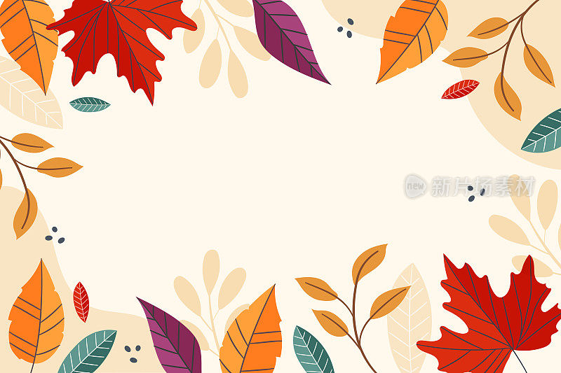 秋季背景最好的矢量插图。