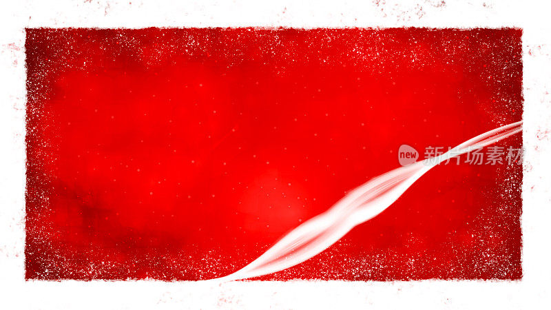 闪闪发光的圣诞水平明亮充满活力的栗色红色背景与闪闪发光的点点周围的边缘作为边界，一个白色弯曲波或漩涡在角落