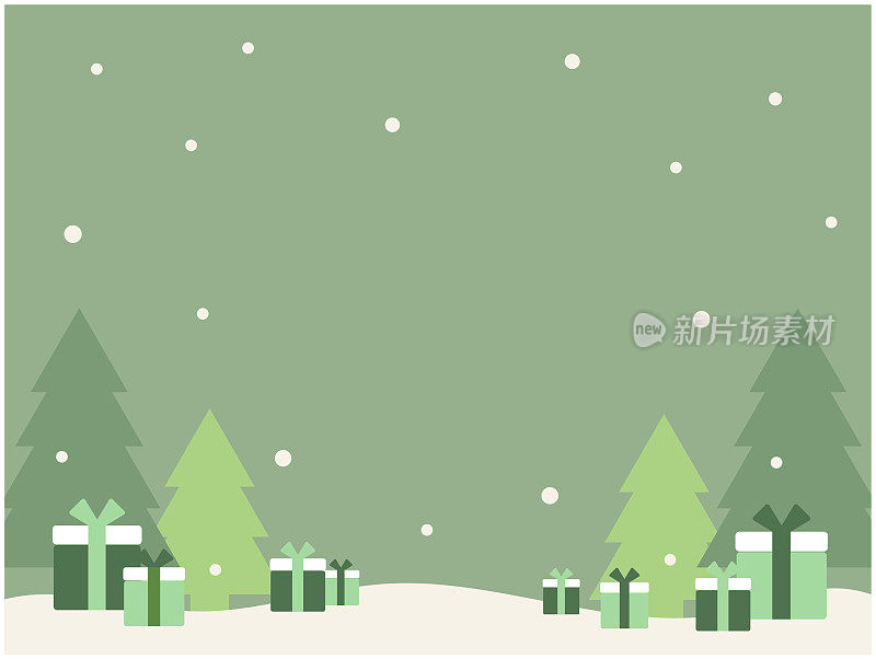圣诞树和礼物的圣诞背景网络图形