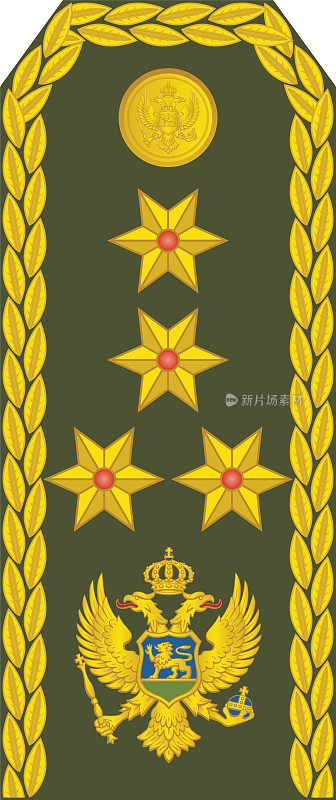 黑山将军普科夫尼克(中校)的肩垫军官徽章