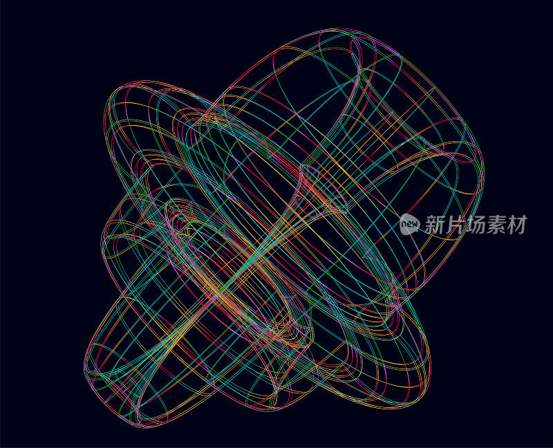 霓虹灯梯度螺旋径向线结构技术概念图案背景