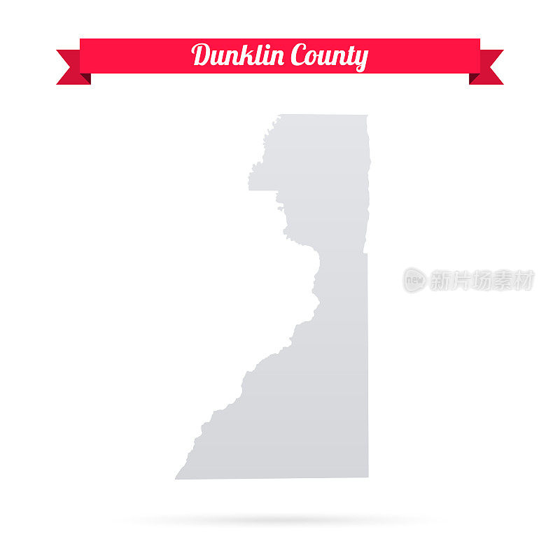 邓克林县，密苏里州。白底红旗地图