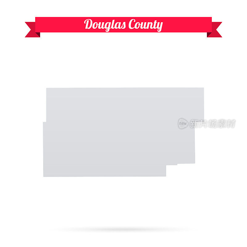 道格拉斯县，伊利诺伊州。白底红旗地图