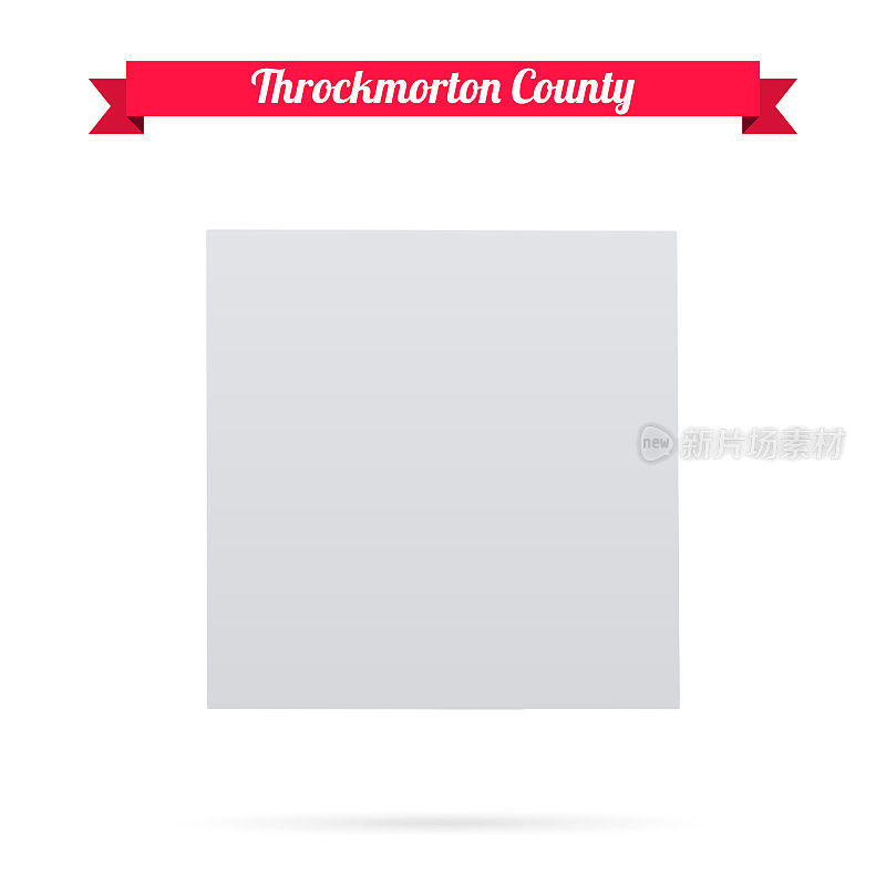 德克萨斯州的思罗克莫顿县。白底红旗地图