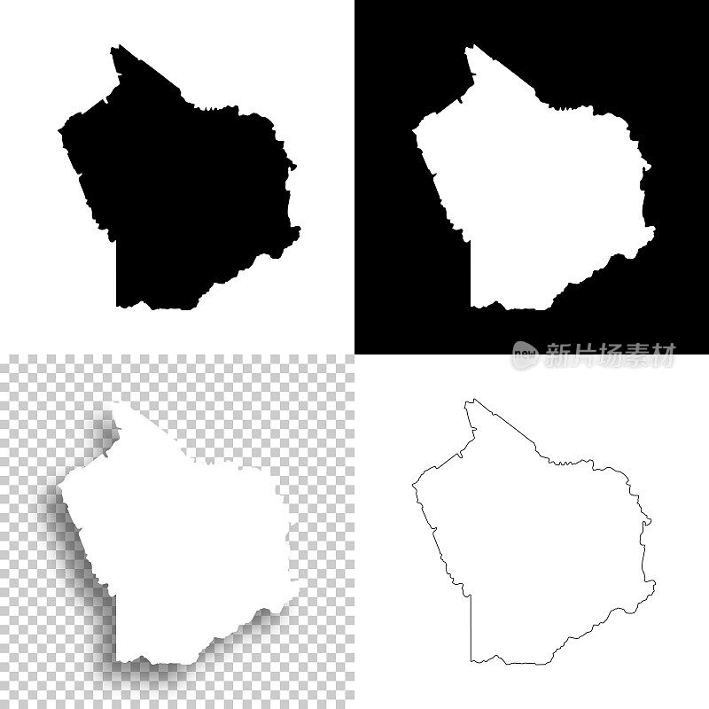 田纳西州塞维尔县。设计地图。空白，白色和黑色背景
