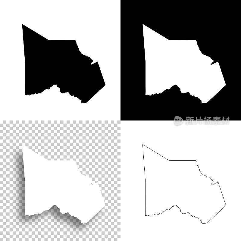 得克萨斯州蒙哥马利县。设计地图。空白，白色和黑色背景