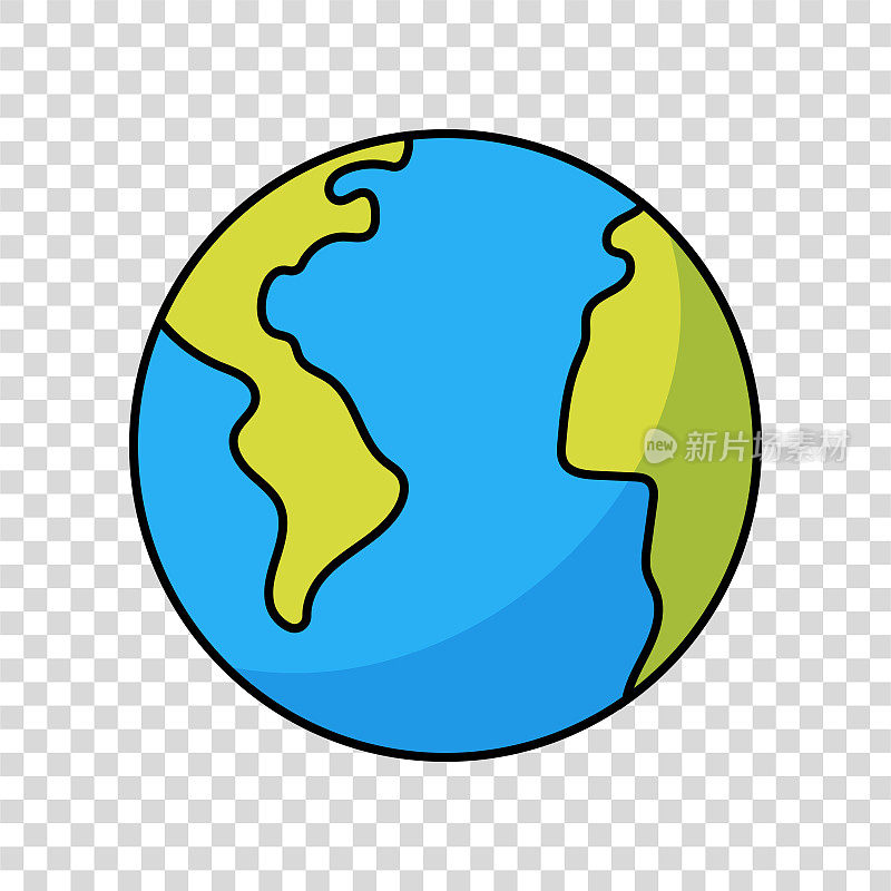 透明背景上的地球图标。