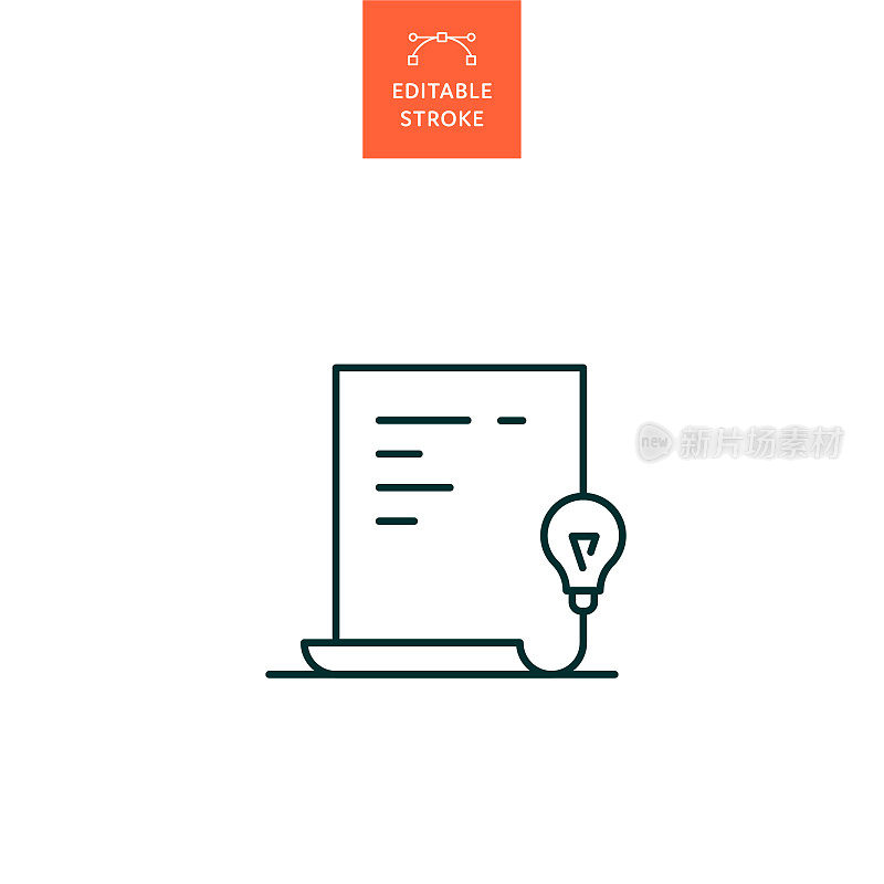 具有可编辑笔画的创意文档行图标。Icon适用于网页设计、移动应用、UI、UX和GUI设计。