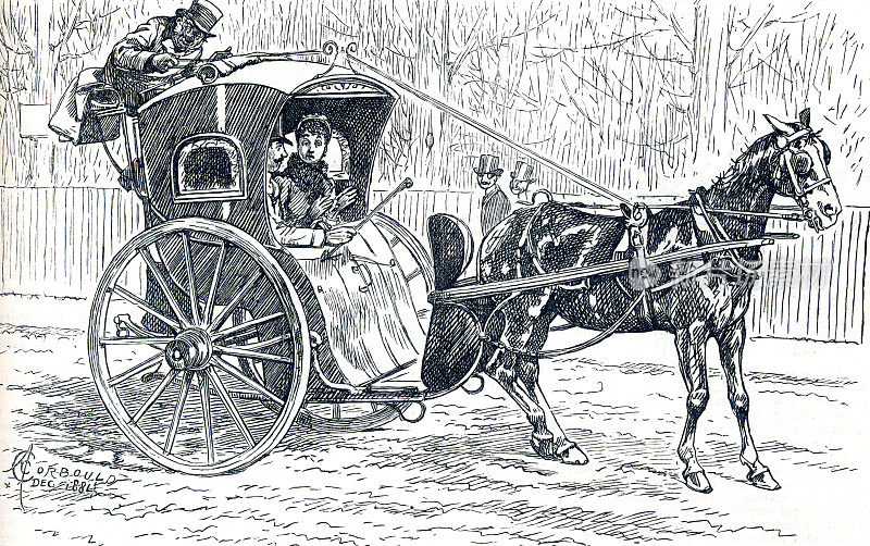 19世纪维多利亚时代的马车插图