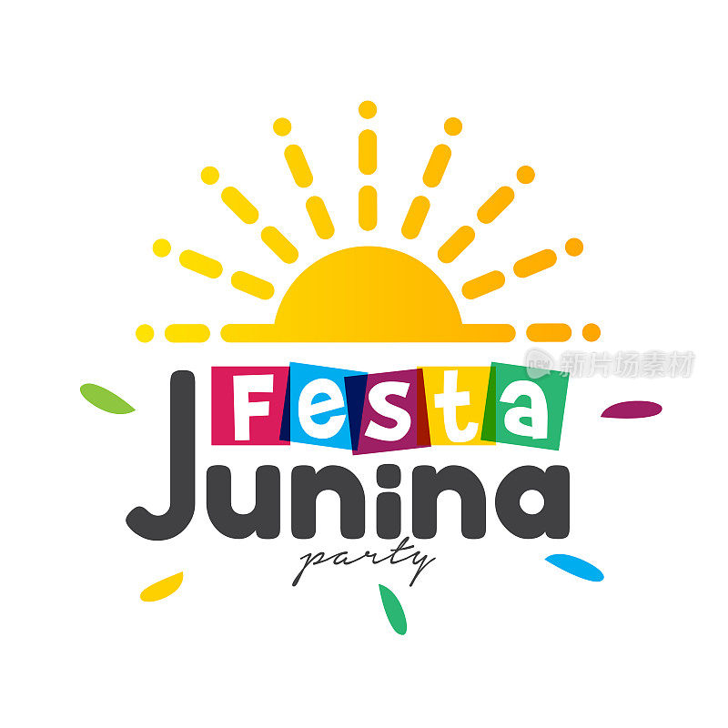 节日朱尼纳派对设计股票矢量插图，巴西传统庆典节日朱尼纳。