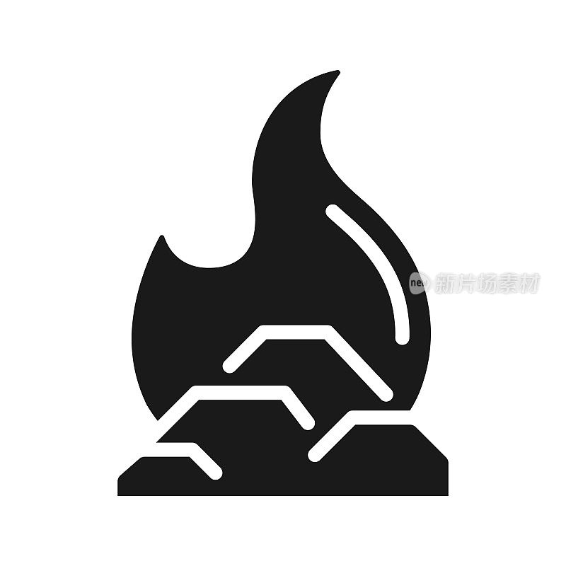 化石燃料黑色字形图标