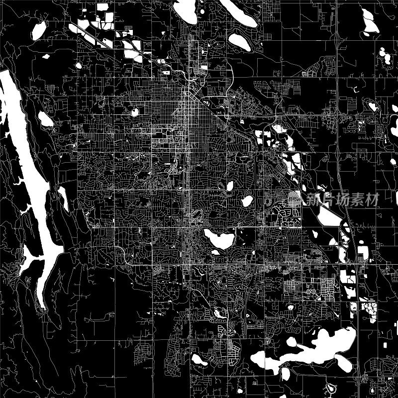 柯林斯堡，科罗拉多州矢量地图