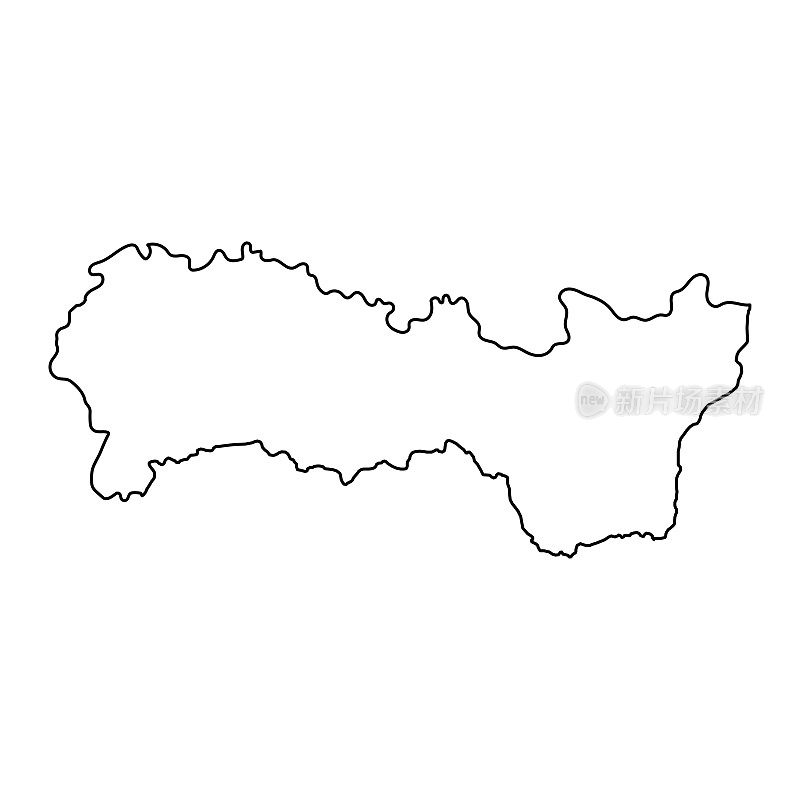 斯洛伐克科希策地区地图。矢量插图。