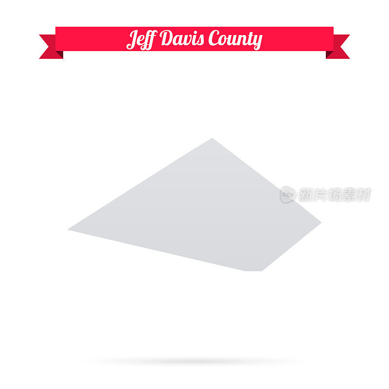 杰夫戴维斯县，德克萨斯州。白底红旗地图
