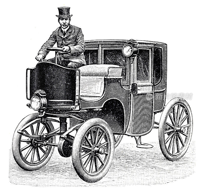 老式出租车巴黎1897插图