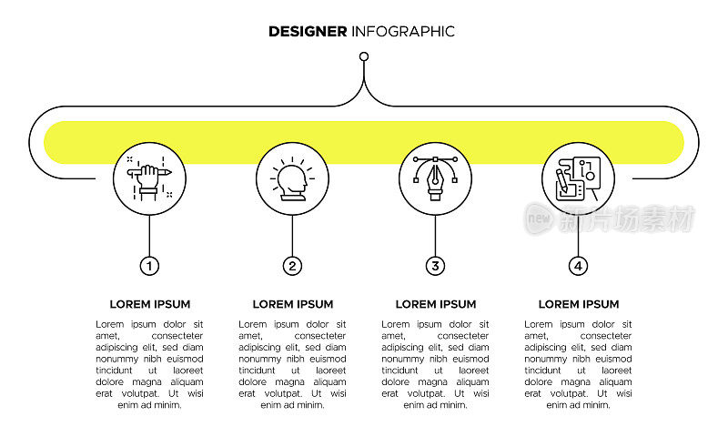 设计师信息图表模板:创意，创新，艺术，设计