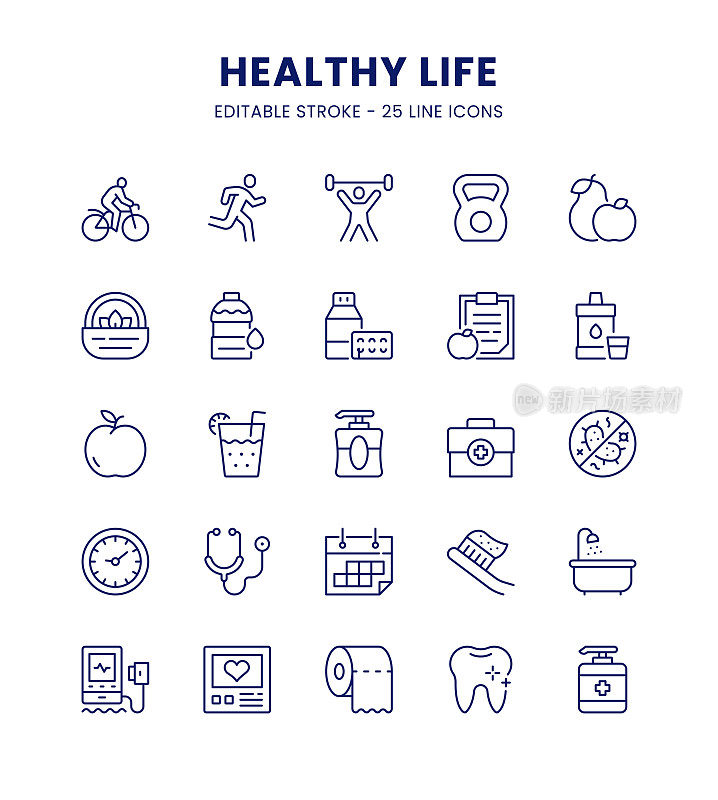健康生命线图标集