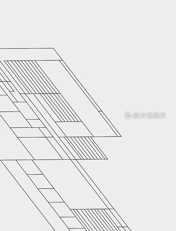 抽象的黑白几何对角线覆盖图案背景