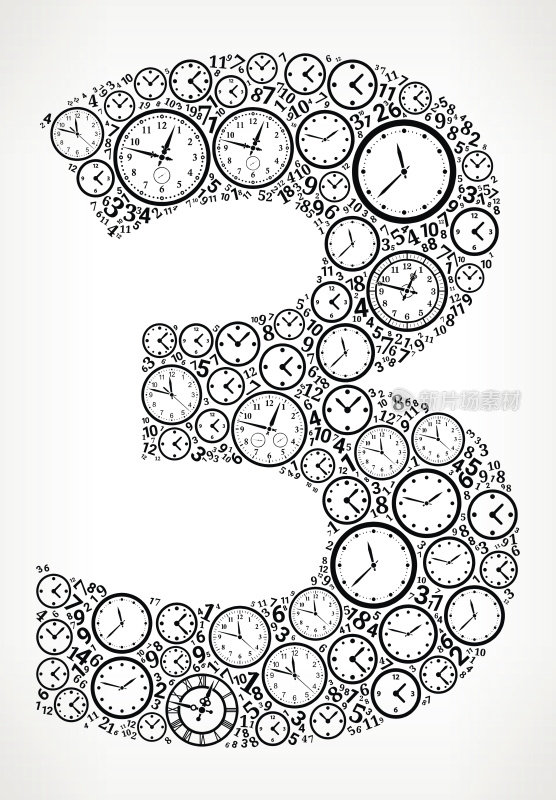 3号在时间和时钟矢量图标模式
