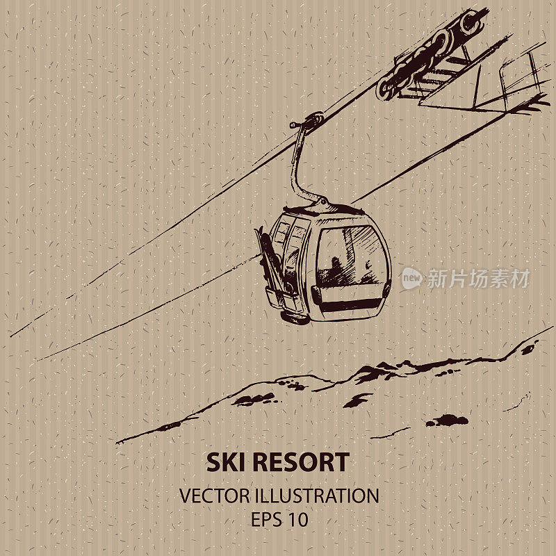 滑雪胜地的索道。